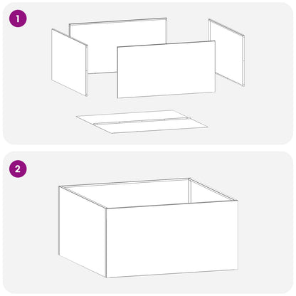 Vaso da giardino 2 pz Bianco 80 x 80 x 40 cm | homemem39