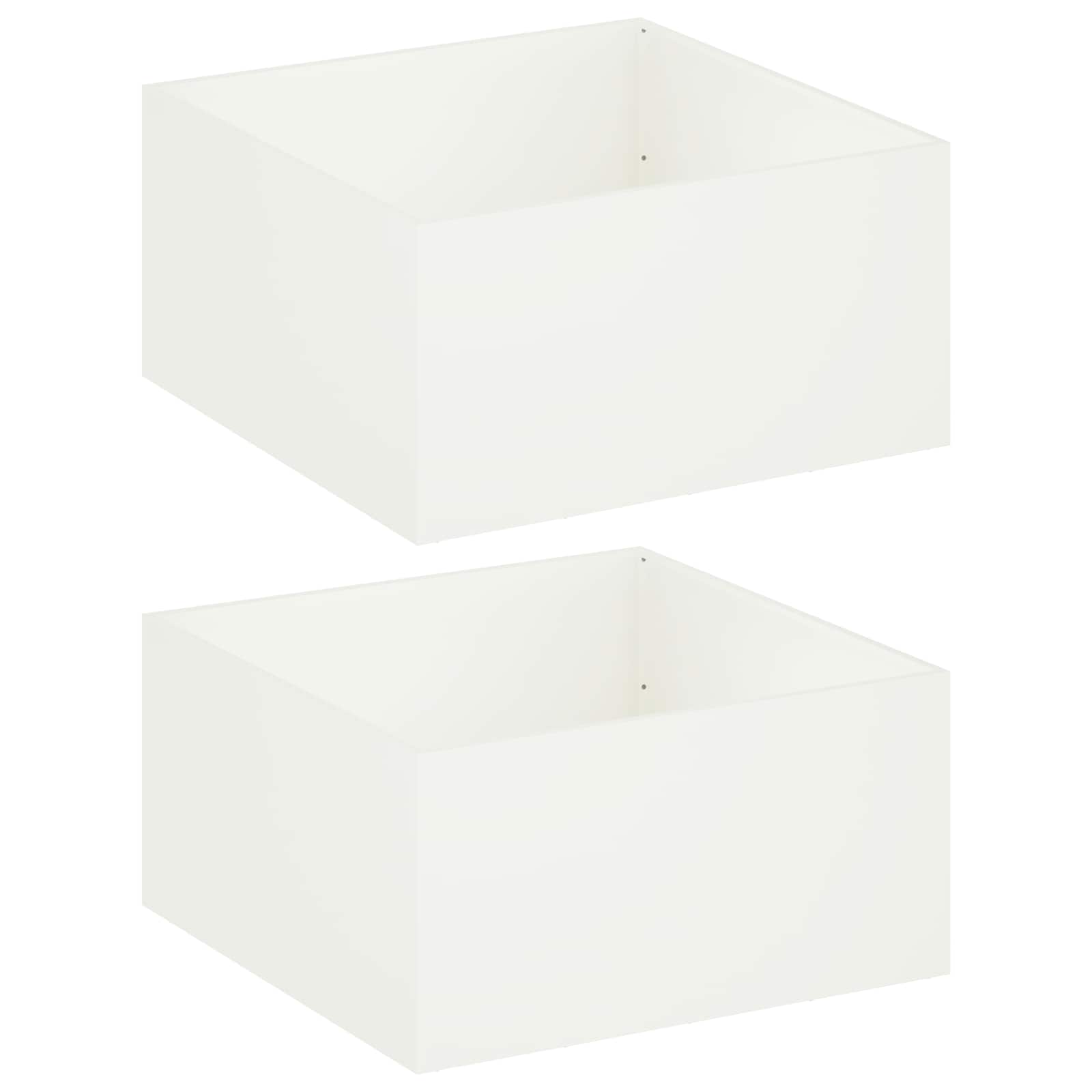 Vaso da giardino 2 pz Bianco 80 x 80 x 40 cm | homemem39