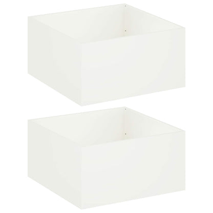 Vaso da giardino 2 pz Bianco 80 x 80 x 40 cm | homemem39