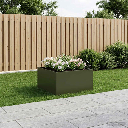 Vaso da giardino Verde Oliva 80 x 80 x 40 cm | homemem39