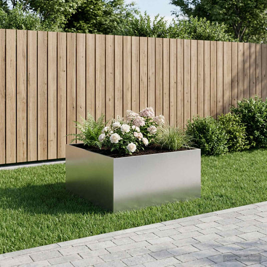 Vaso da giardino Argento 80 x 80 x 40 cm Acciaio Inox - homemem39