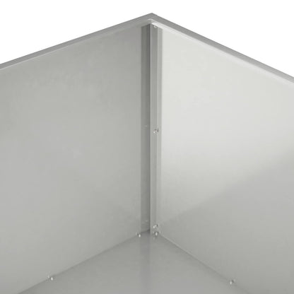 Vaso da giardino 2 pz Argento 80 x 80 x 40 cm Acciaio Inox | homemem39