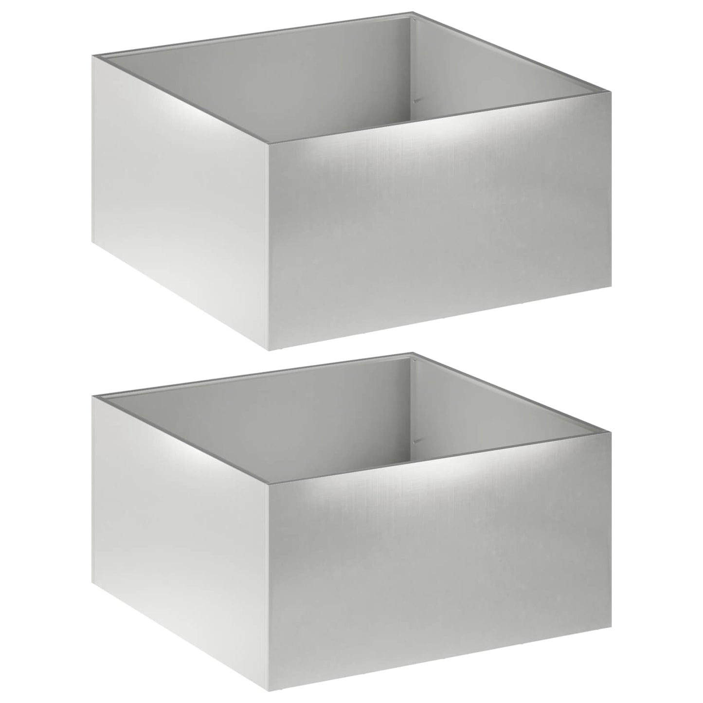 Vaso da giardino 2 pz Argento 80 x 80 x 40 cm Acciaio Inox | homemem39