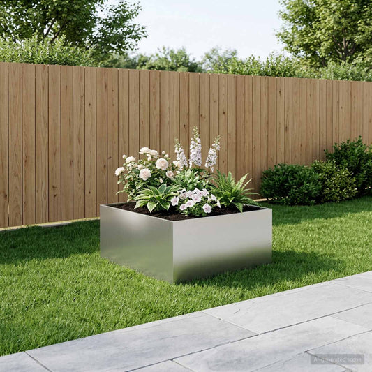 Vaso da giardino Argento 80 x 80 x 40 cm Acciaio zincato - homemem39