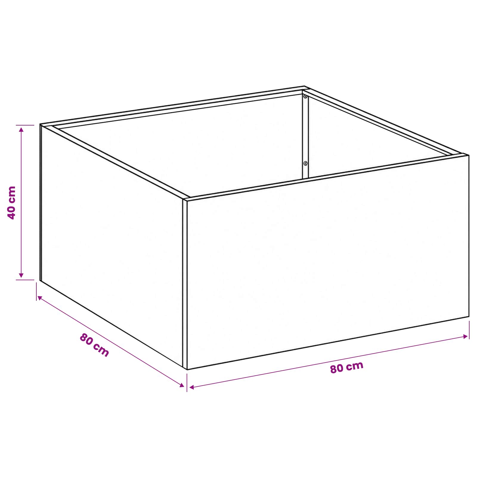 Vaso da giardino Argento 80 x 80 x 40 cm Acciaio zincato | homemem39
