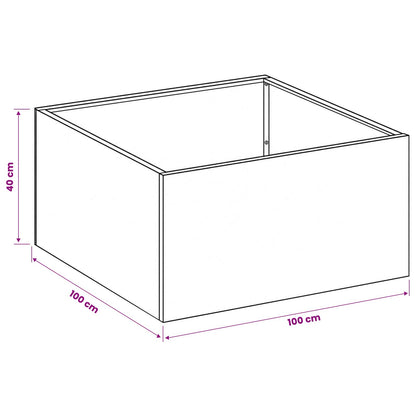 Vaso da giardino Verde Oliva 100 x 100 x 40 cm