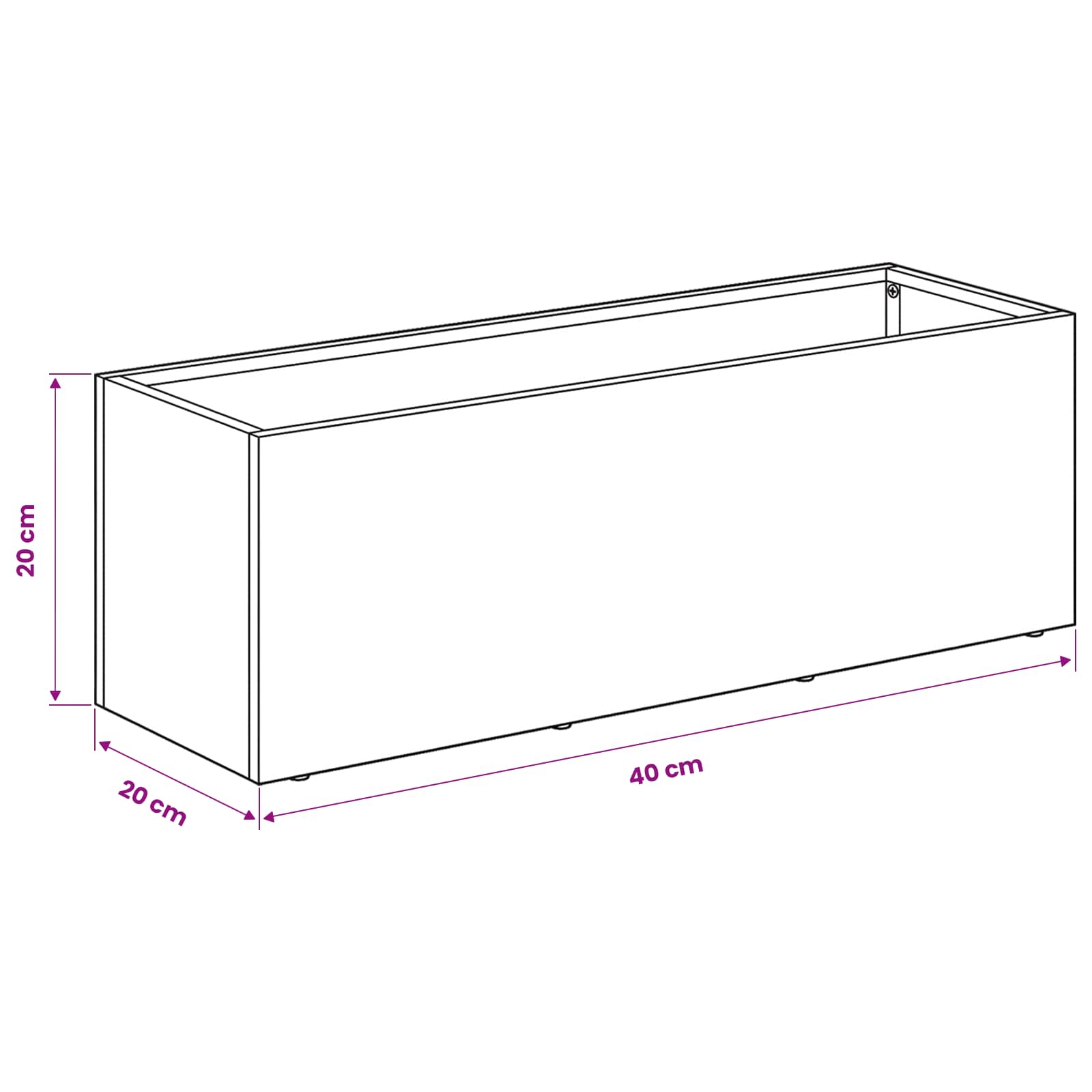Vaso da giardino 2 pz Nero 40 x 20 x 20 cm | homemem39