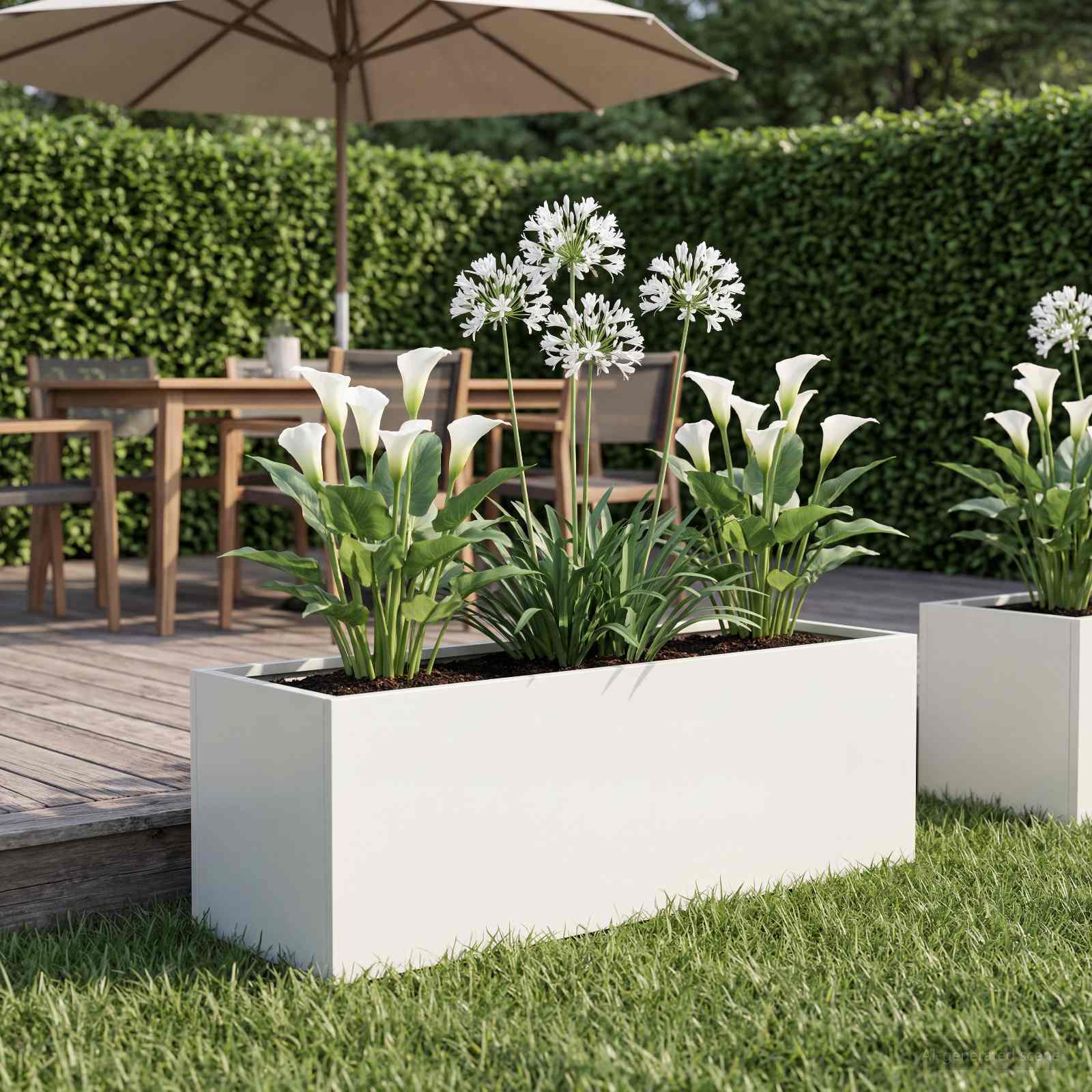 Vaso da giardino Bianco 40 x 20 x 20 cm | homemem39