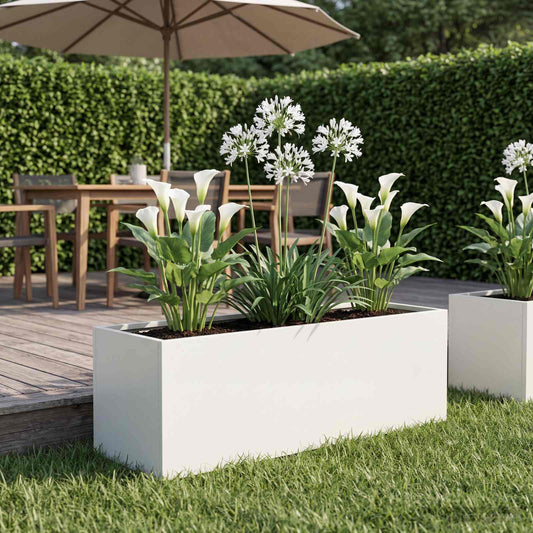 Vaso da giardino Bianco 40 x 20 x 20 cm | homemem39