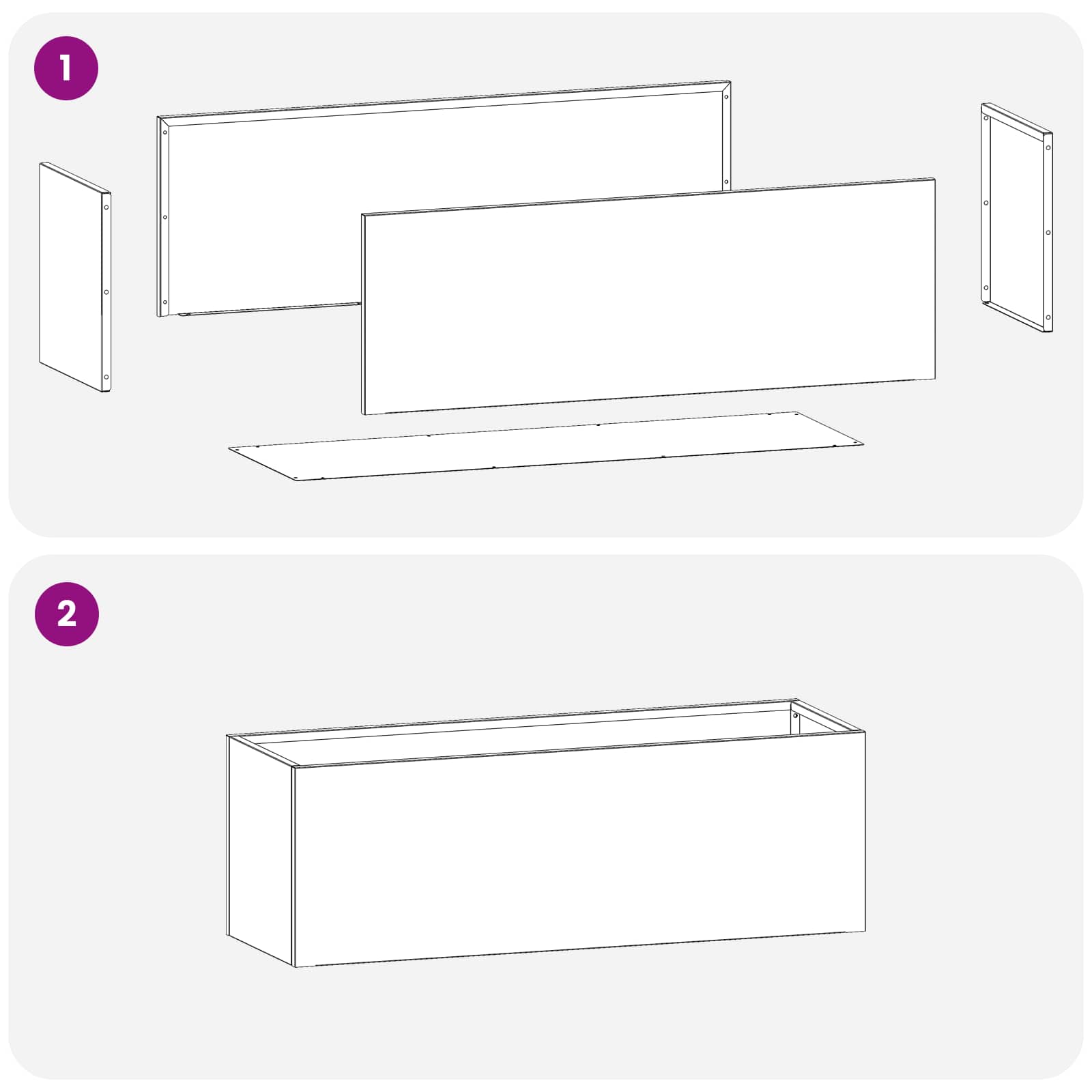 Vaso da giardino 2 pz Bianco 40 x 20 x 20 cm | homemem39