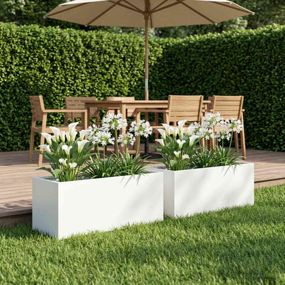 Vaso da giardino 2 pz Bianco 40 x 20 x 20 cm | homemem39