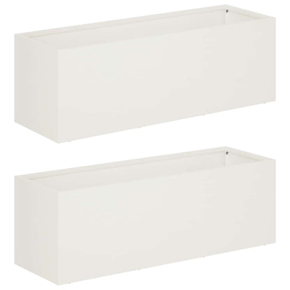 Vaso da giardino 2 pz Bianco 40 x 20 x 20 cm | homemem39