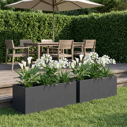 Vaso da giardino 2 pz Antracite 40 x 20 x 20 cm | homemem39