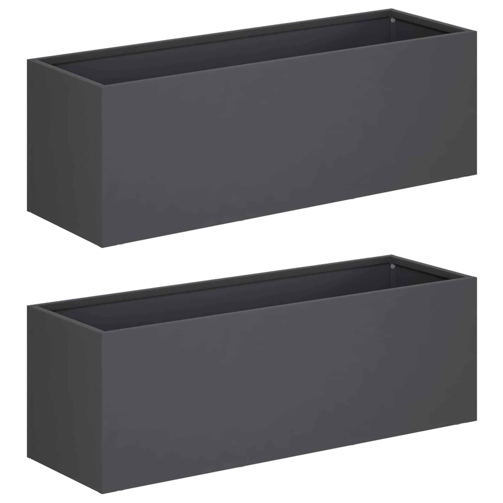 Vaso da giardino 2 pz Antracite 40 x 20 x 20 cm | homemem39