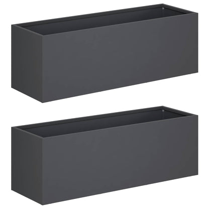 Vaso da giardino 2 pz Antracite 40 x 20 x 20 cm | homemem39