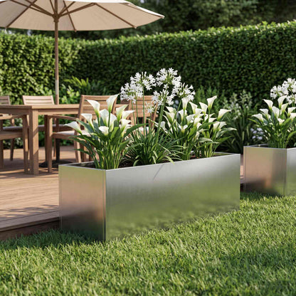 Vaso da giardino Argento 40 x 20 x 20 cm Acciaio Inox | homemem39