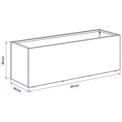 Vaso da giardino Argento 40 x 20 x 20 cm Acciaio Inox | homemem39