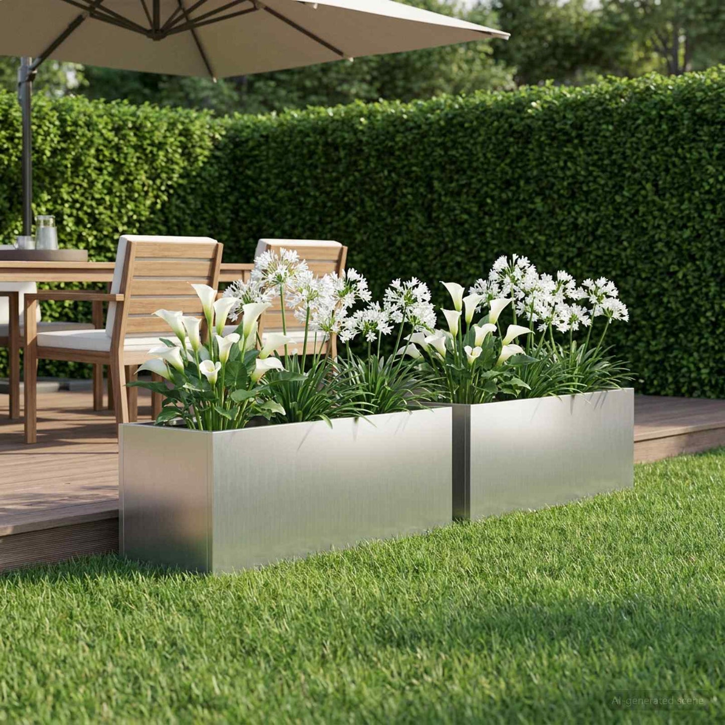 Vaso da giardino 2 pz Argento 40 x 20 x 20 cm Acciaio zincato | homemem39