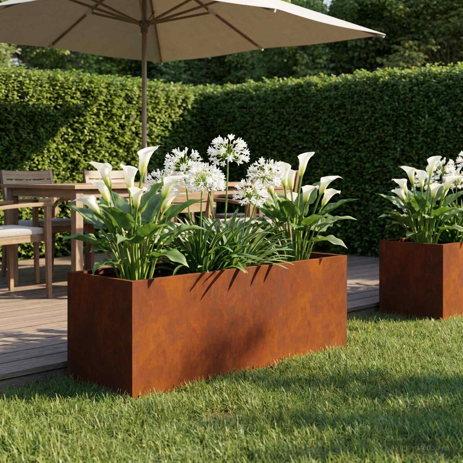 Vaso da giardino Ruggine 40 x 20 x 20 cm Acciaio Corten | homemem39