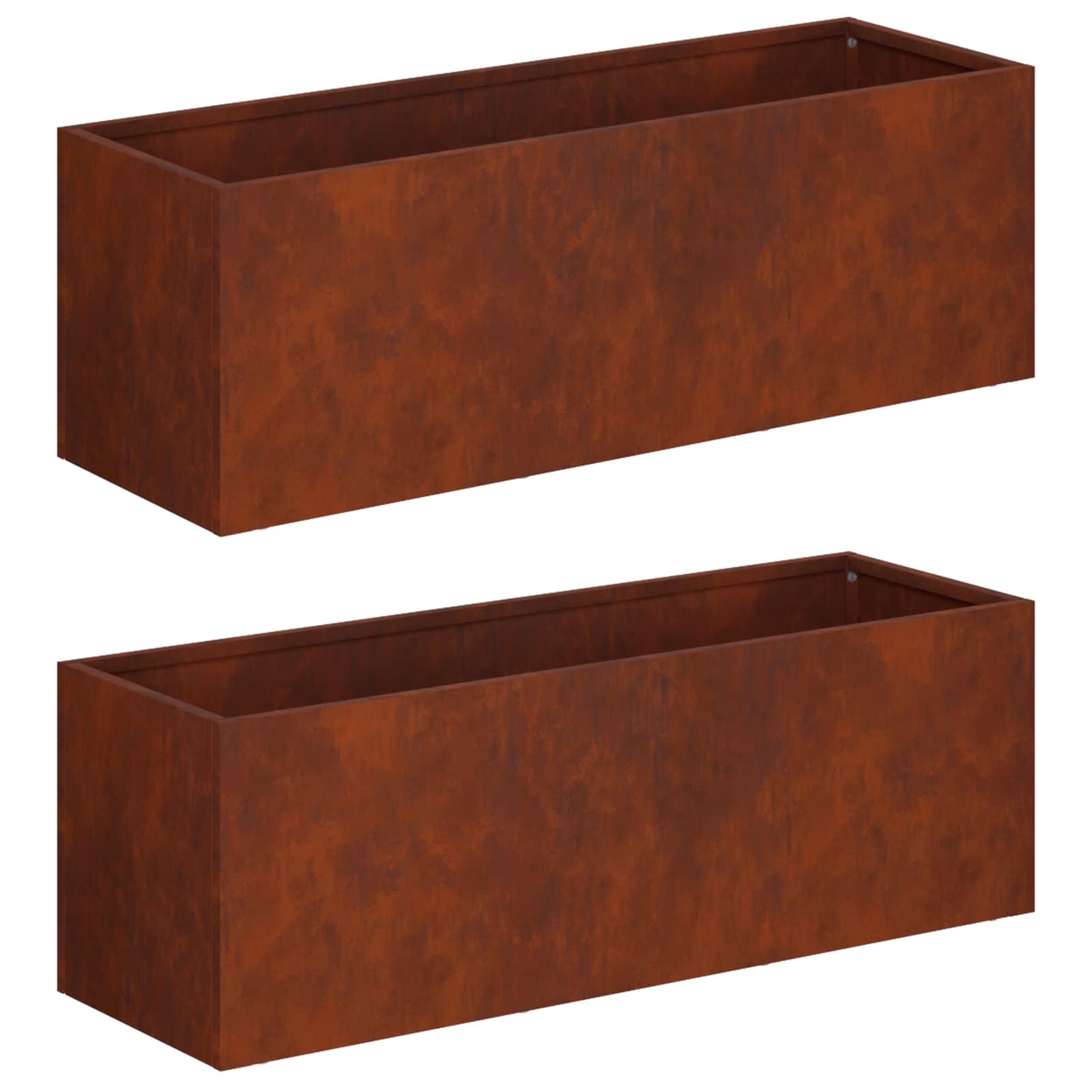 Vaso da giardino 2 pz Ruggine 40 x 20 x 20 cm Acciaio Corten | homemem39