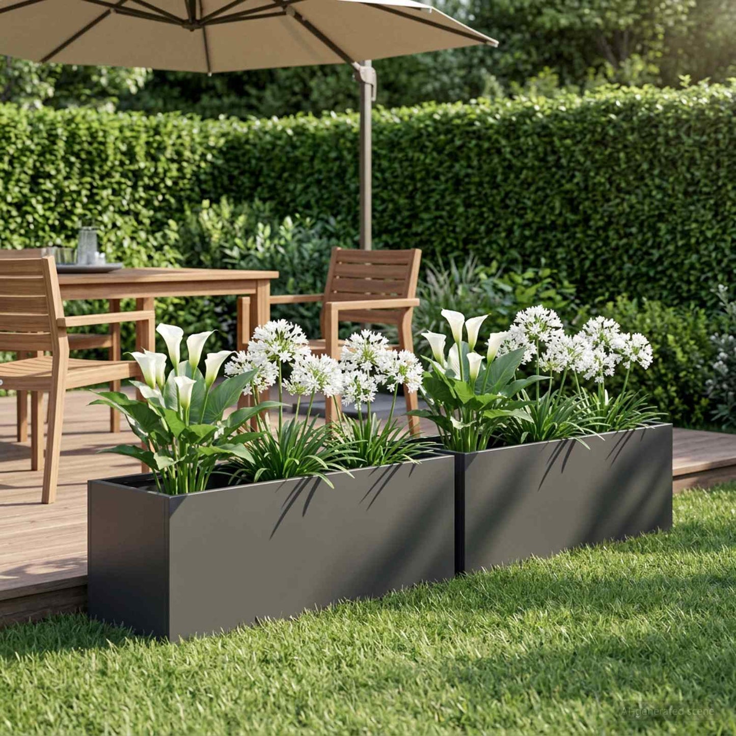 Vaso da giardino 2 pz Nero 60 x 20 x 20 cm | homemem39