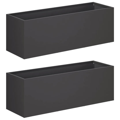 Vaso da giardino 2 pz Nero 60 x 20 x 20 cm | homemem39