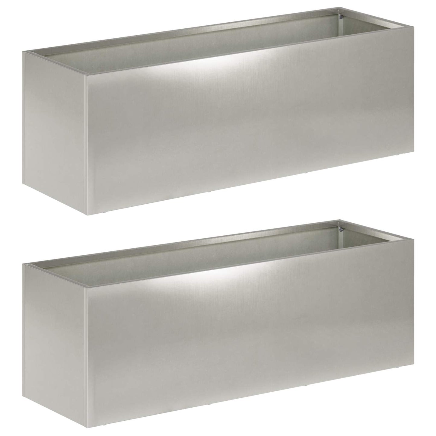 Vaso da giardino 2 pz Argento 60 x 20 x 20 cm Acciaio Inox | homemem39