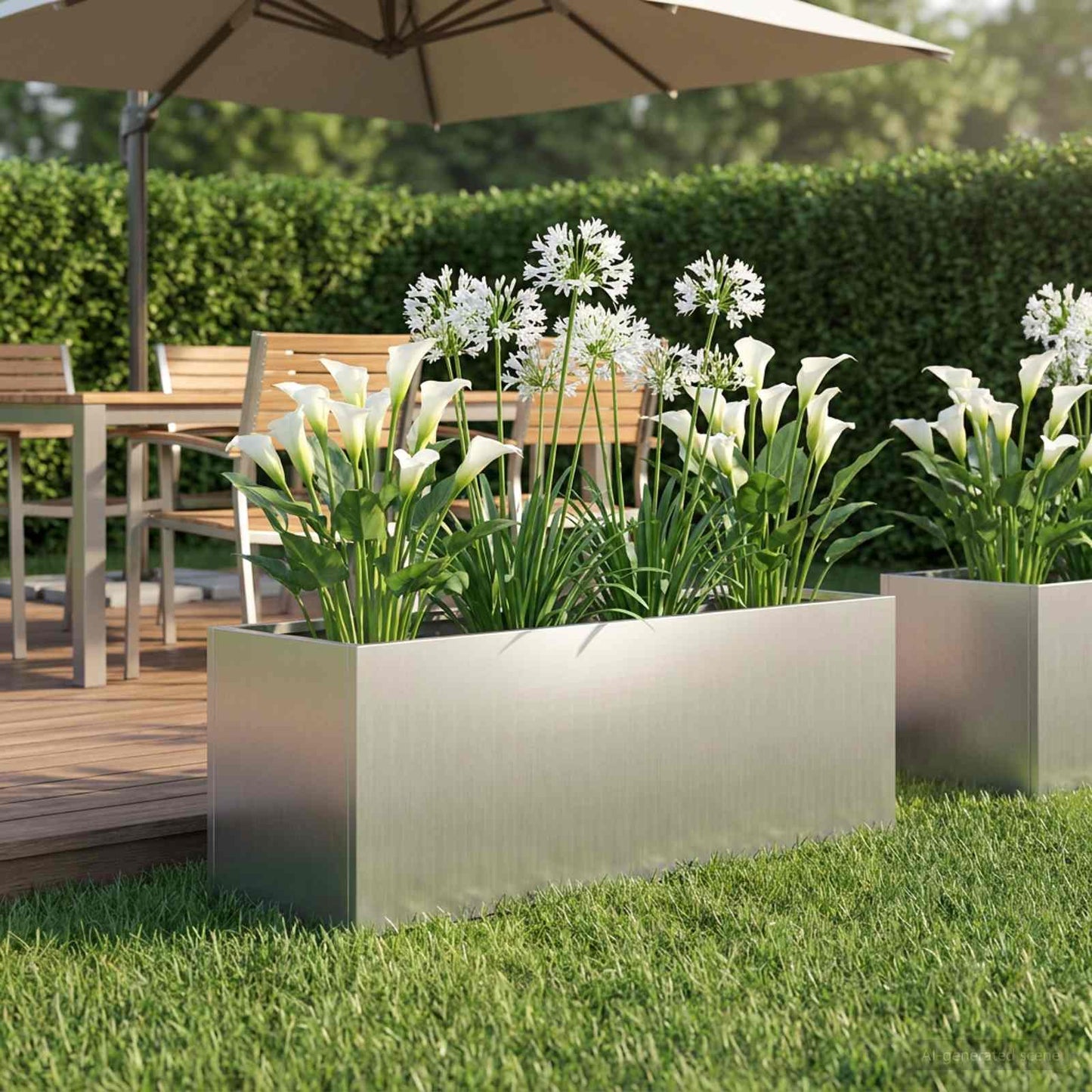 Vaso da giardino Argento 60 x 20 x 20 cm Acciaio zincato | homemem39