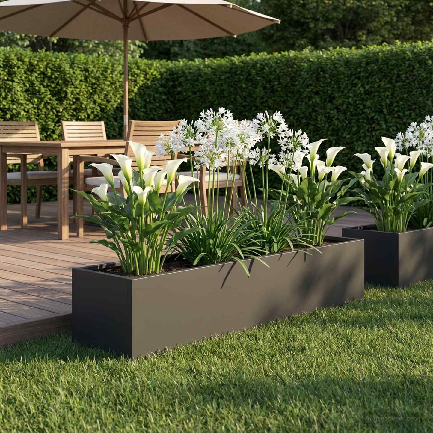 Vaso da giardino Nero 80 x 20 x 20 cm Acciaio laminato a freddo