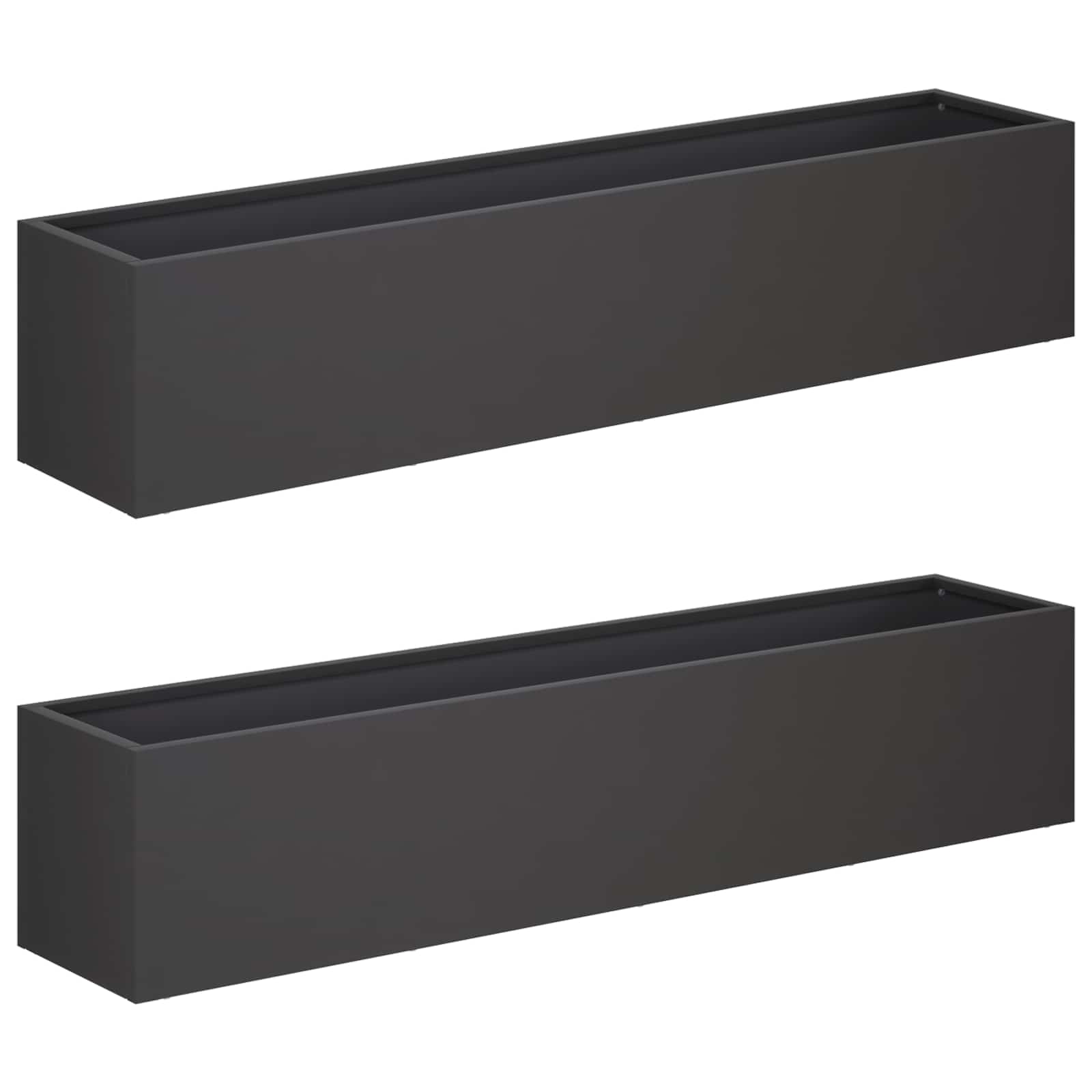 Vaso da giardino 2 pz Nero 80 x 20 x 20 cm | homemem39