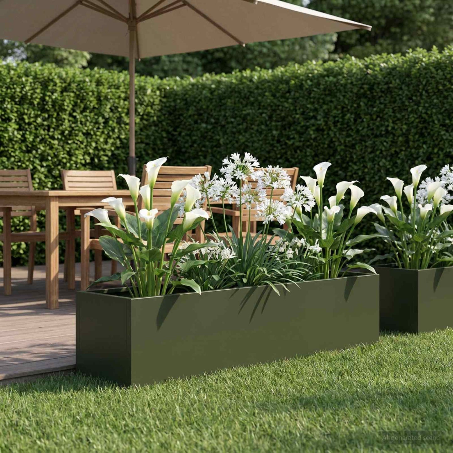 Vaso da giardino Verde Oliva 80 x 20 x 20 cm | homemem39