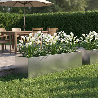 Vaso da giardino Argento 80 x 20 x 20 cm Acciaio Inox | homemem39