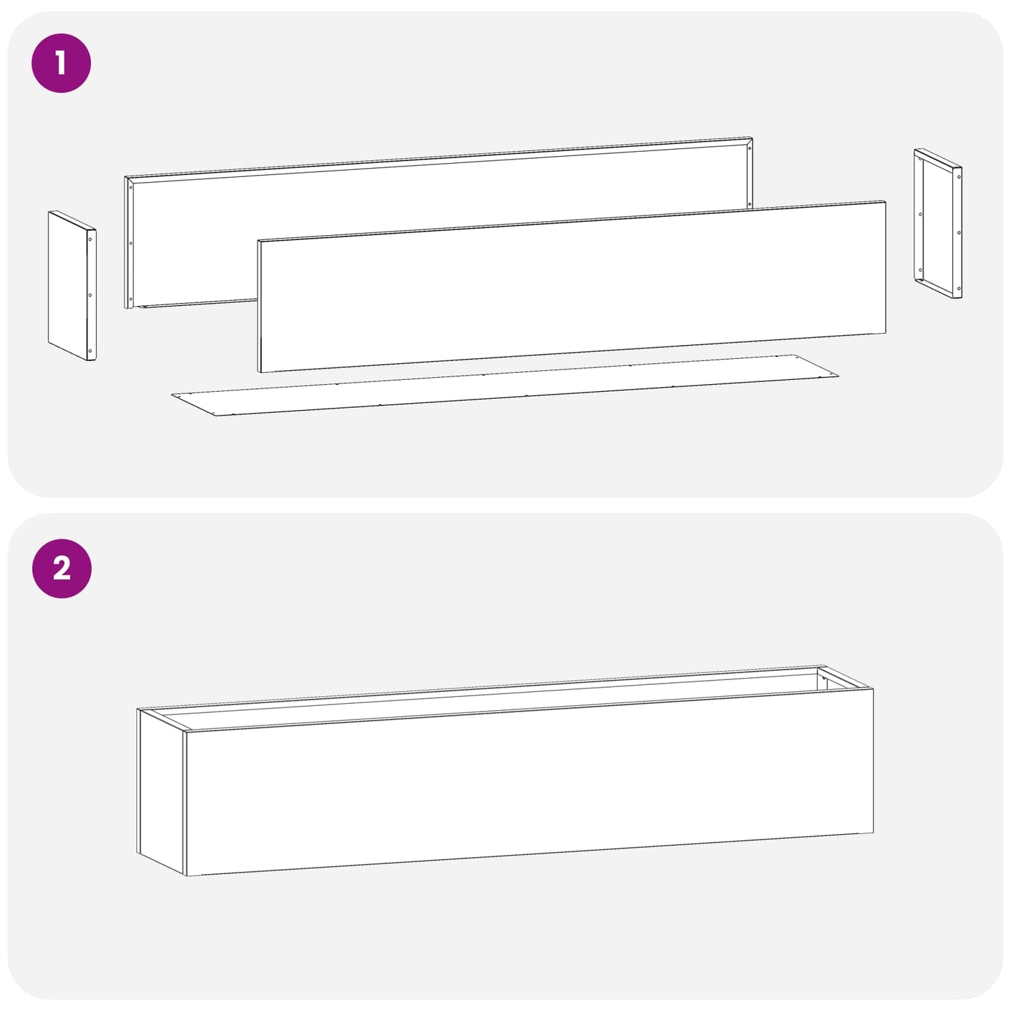 Vaso da giardino Argento 80 x 20 x 20 cm Acciaio zincato | homemem39