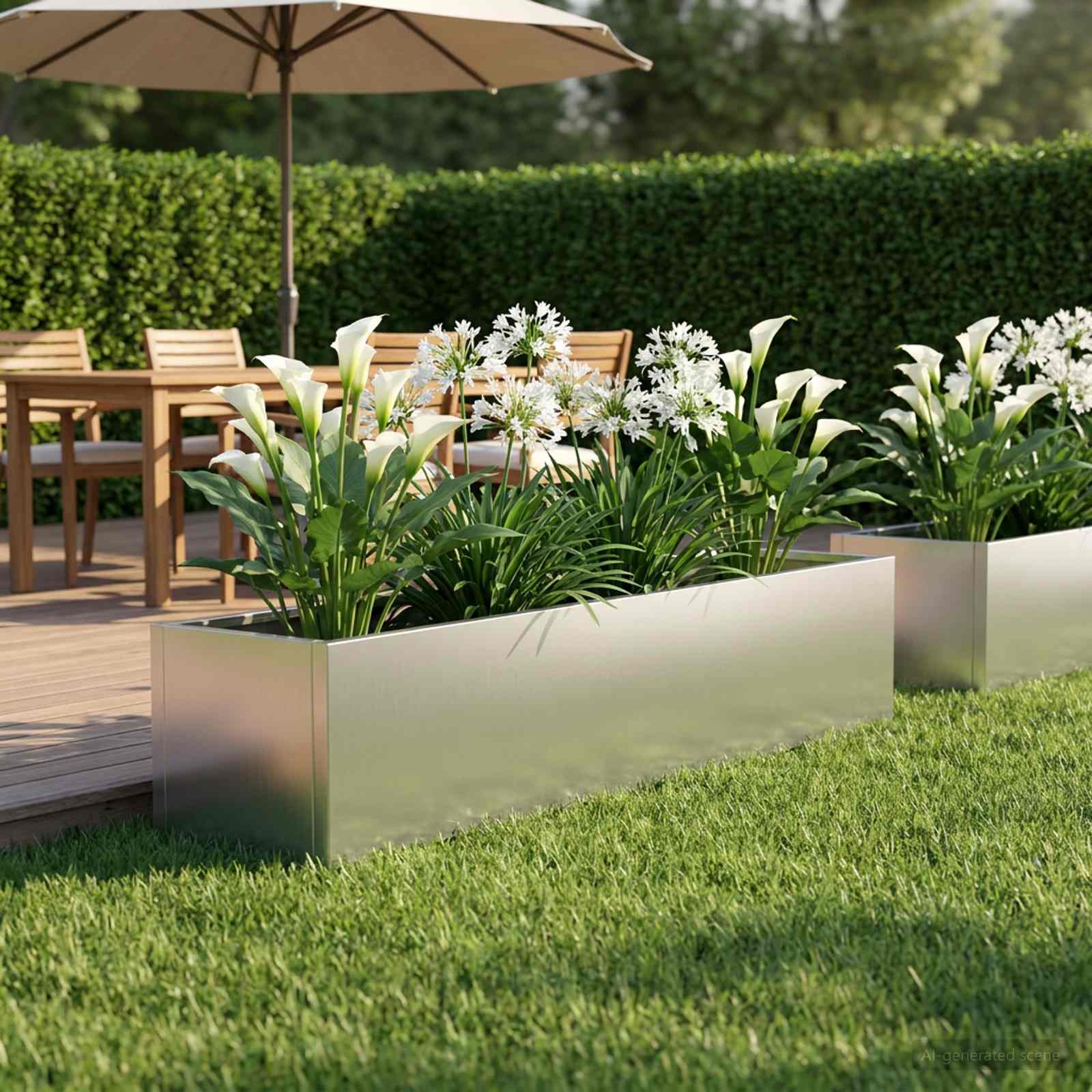 Vaso da giardino Argento 80 x 20 x 20 cm Acciaio zincato | homemem39