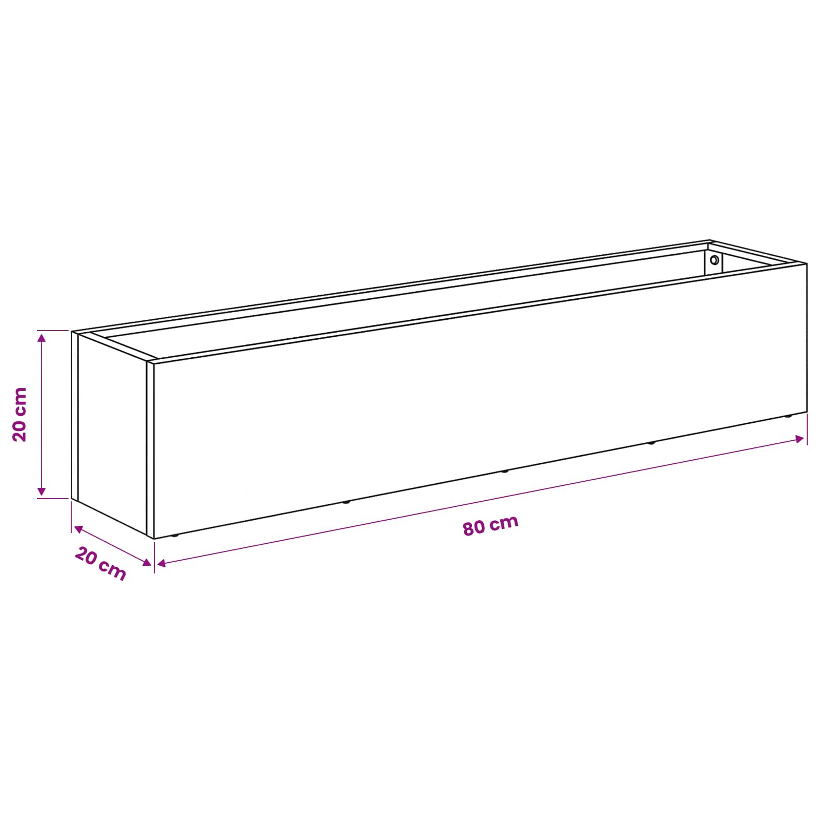 Vaso da giardino 2 pz Ruggine 80 x 20 x 20 cm Acciaio Corten | homemem39