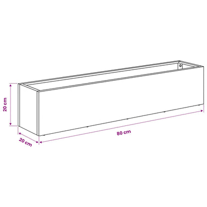 Vaso da giardino 2 pz Ruggine 80 x 20 x 20 cm Acciaio Corten | homemem39