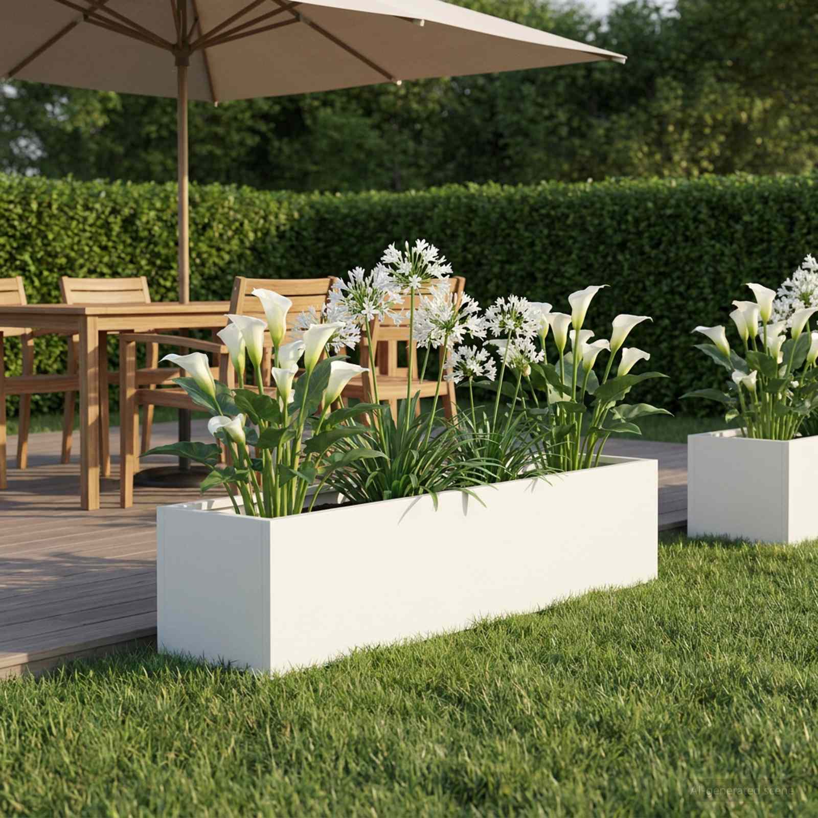 Vaso da giardino Bianco 100 x 20 x 20 cm | homemem39