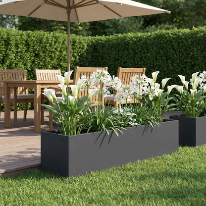 Vaso da giardino Antracite 100 x 20 x 20 cm | homemem39