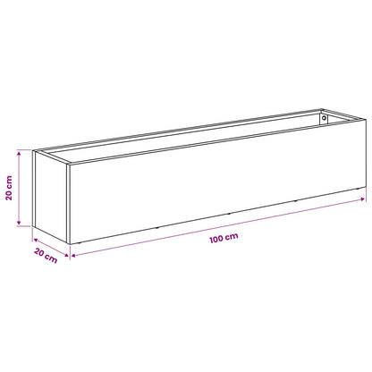 Vaso da giardino Antracite 100 x 20 x 20 cm | homemem39