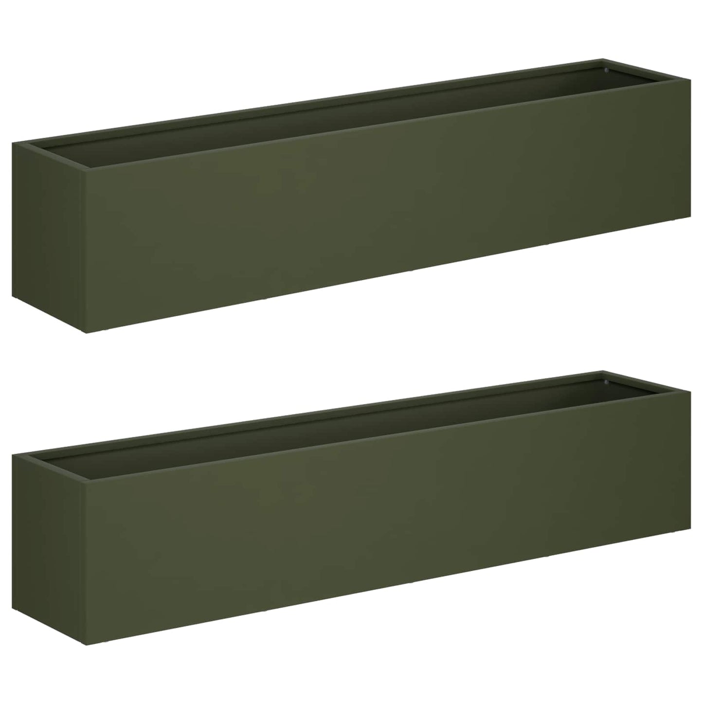 Vaso da giardino 2 pz Verde Oliva 100 x 20 x 20 cm | homemem39