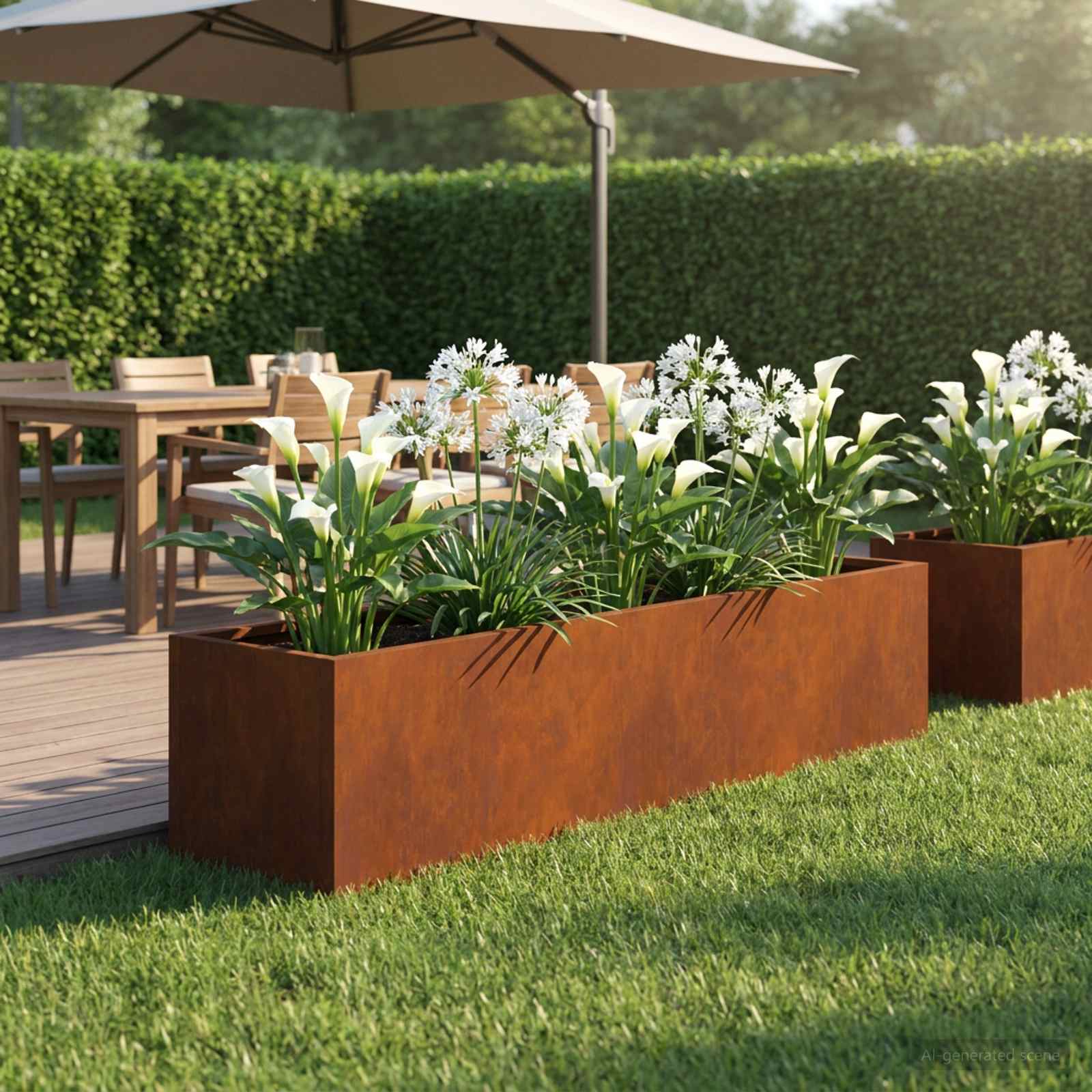 Vaso da giardino Ruggine 100 x 20 x 20 cm Acciaio Corten | homemem39