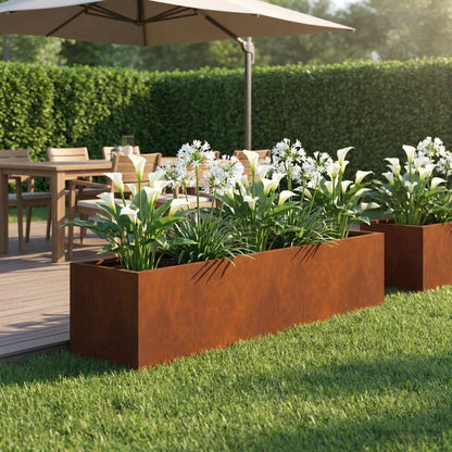 Vaso da giardino Ruggine 100 x 20 x 20 cm Acciaio Corten | homemem39