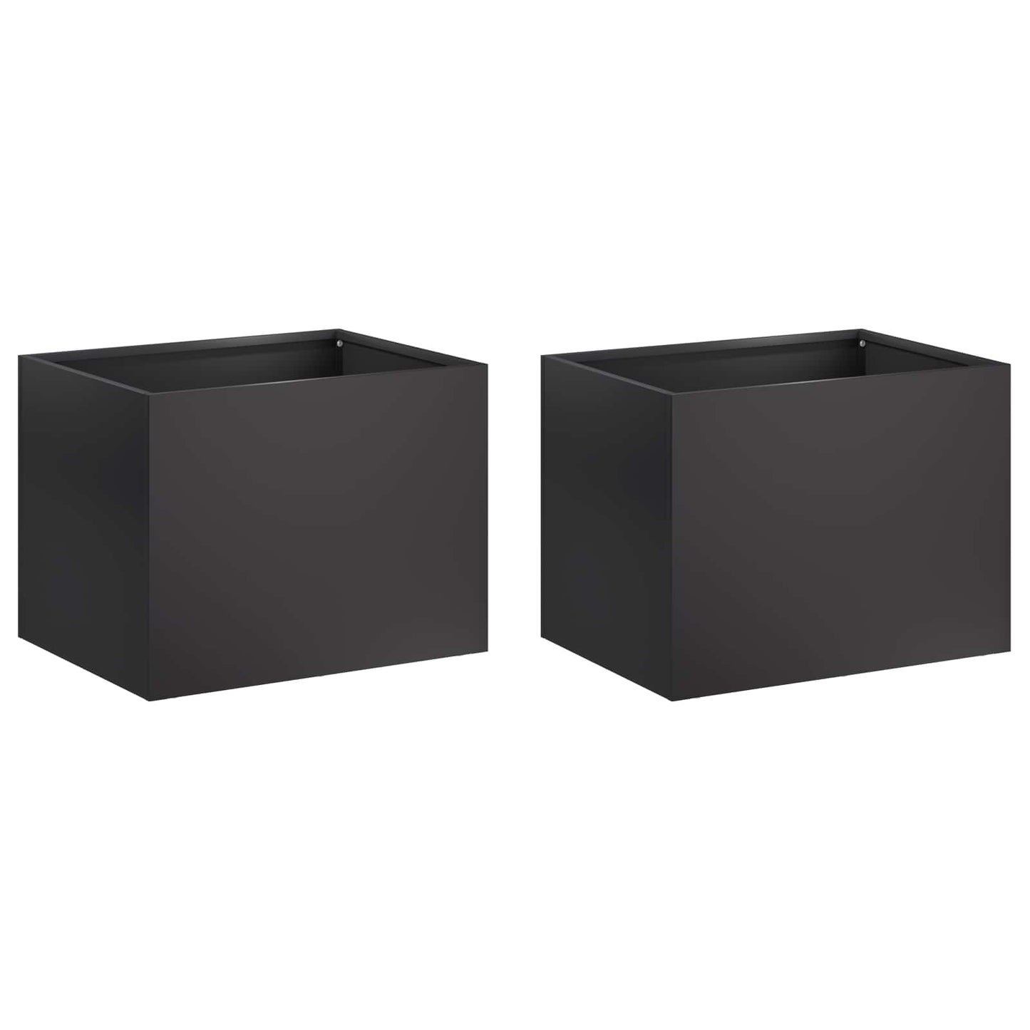 Vaso da giardino 2 pz Nero 40 x 30 x 30 cm | homemem39