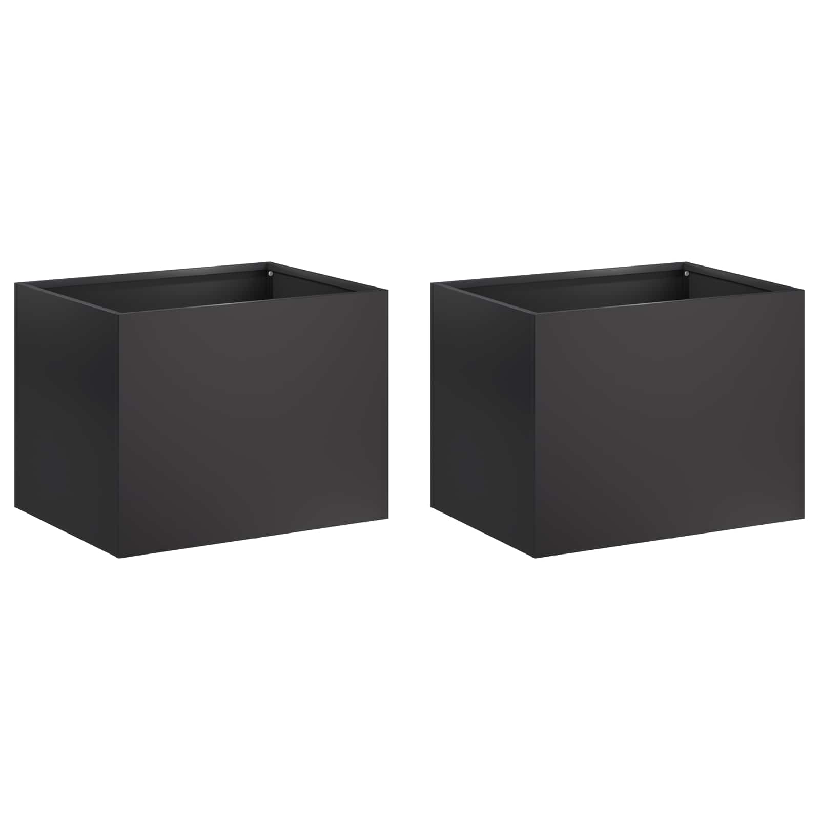 Vaso da giardino 2 pz Nero 40 x 30 x 30 cm | homemem39