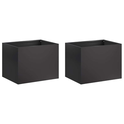 Vaso da giardino 2 pz Nero 40 x 30 x 30 cm | homemem39