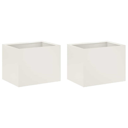 Vaso da giardino 2 pz Bianco 40 x 30 x 30 cm | homemem39