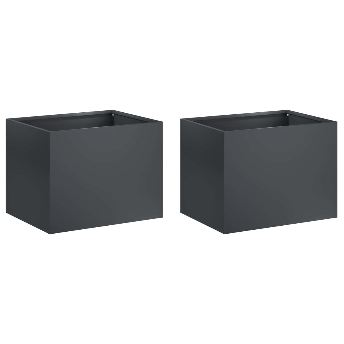 Vaso da giardino 2 pz Antracite 40 x 30 x 30 cm | homemem39