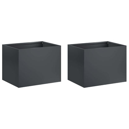Vaso da giardino 2 pz Antracite 40 x 30 x 30 cm | homemem39