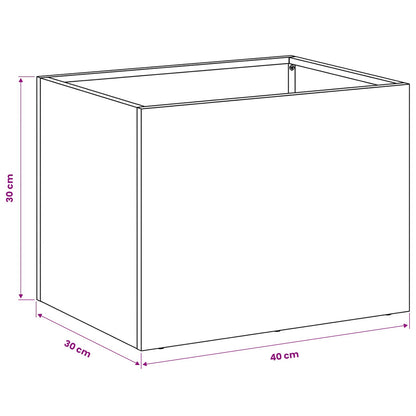 Vaso da giardino Argento 40 x 30 x 30 cm Acciaio Inox | homemem39