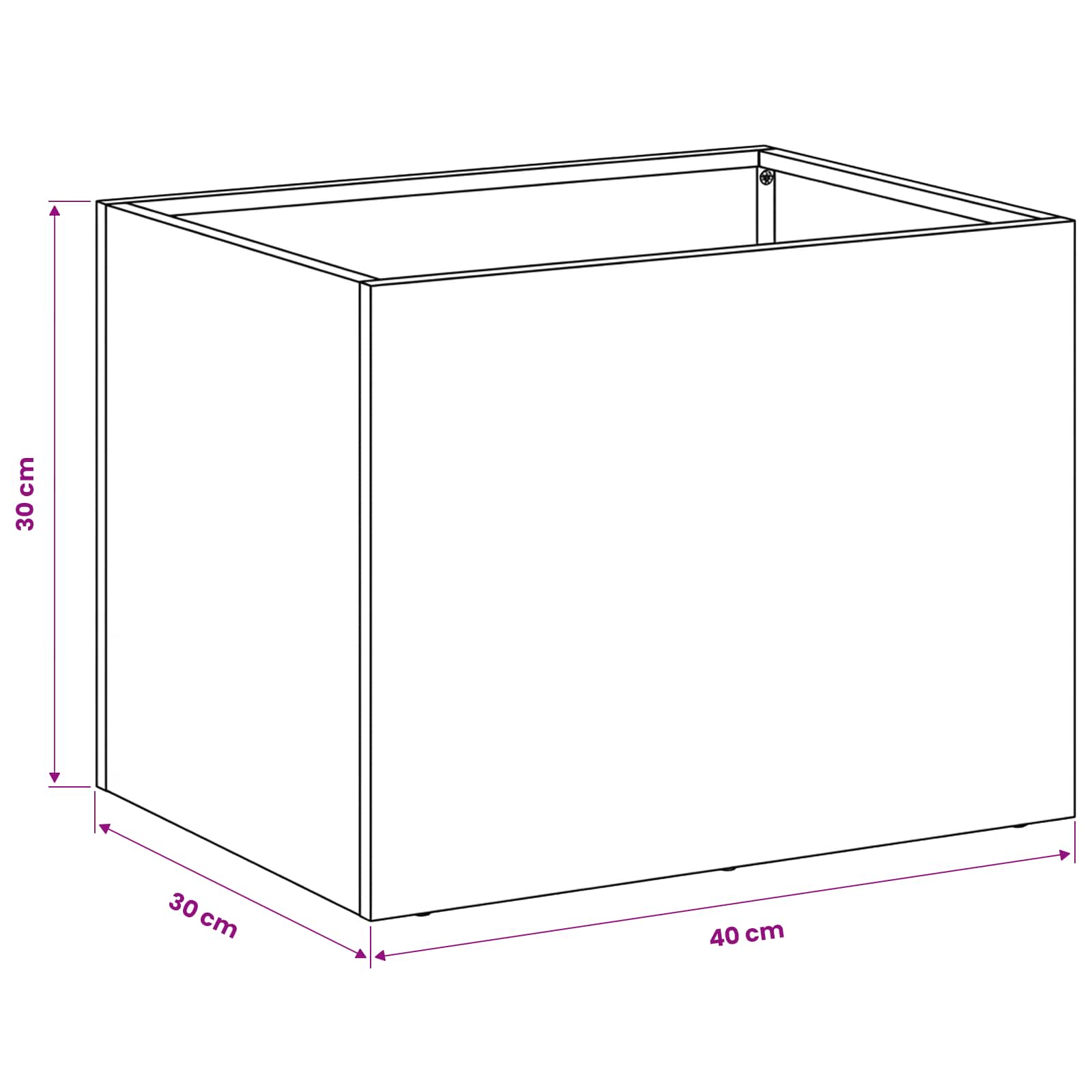Vaso da giardino Ruggine 40 x 30 x 30 cm Acciaio Corten | homemem39
